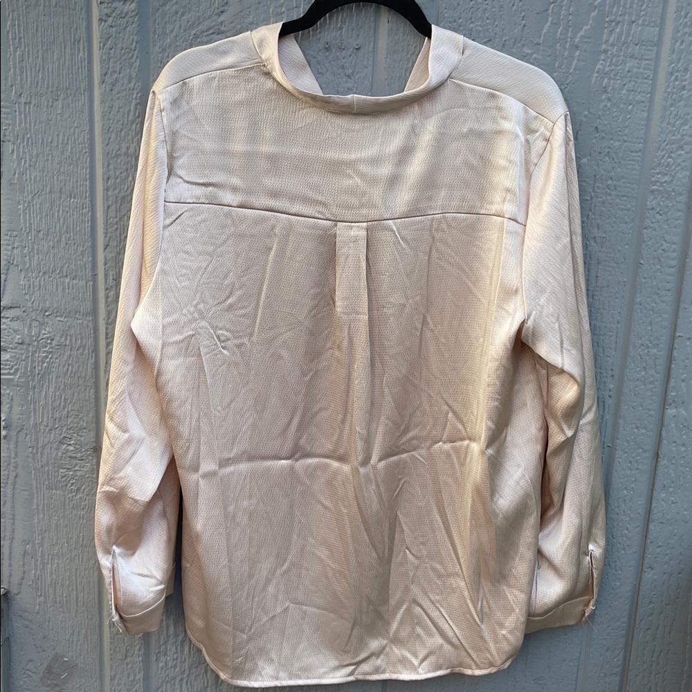 NWT Adrianna Papell Beige Textured Button Down Blouse Size: XL - Picture 7 of 9